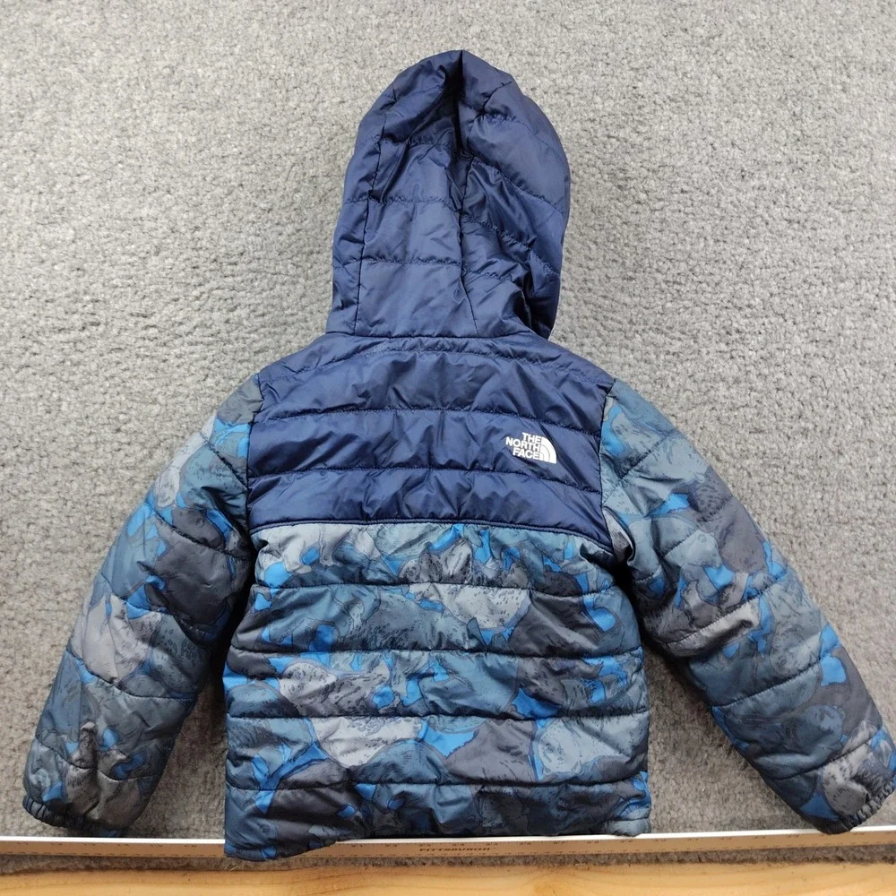 The North Face Jacket Toddler 4T Chimborazo Blue Reversible Camo Puffer EUC